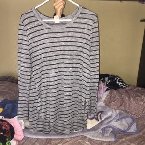 Stripe long sleeve blouse